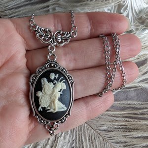 Magical Fairy Cameo Necklace, Woodland Fairy Pendant