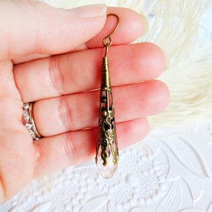 Antique Style Earrings, Blush Pink Earrings, Vintage Inspired Victorian Jewelry, Romantic Jewelry Gifts for Her Birthday