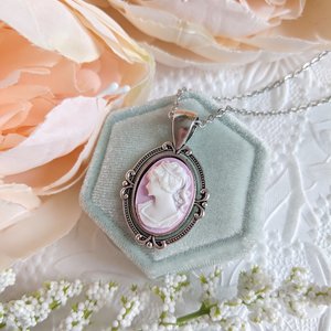 Oval Lady Cameo Pendant, Victorian Bridal Necklace, Vintage Style Jewelry, Unique Gift for Her