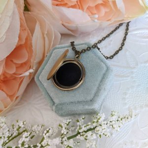 Tiny Bee Locket Necklace, Antiqued Gold Locket, Round Locket Necklace, Bee Jewelry, Minimalist Keepsake Gift, Daughter Grad Gift