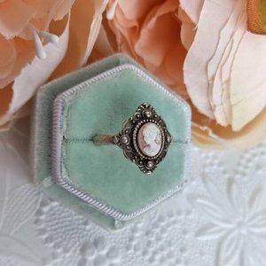 Victorian Cameo Ring, Golden Cameo Jewelry, Historical Jewelry, Adjustable Size Ring, Gift for Her