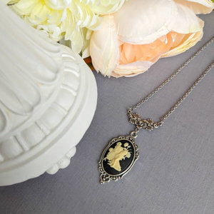 Woodland Fairy Cameo Necklace, Fae Jewelry Pendant