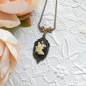 Woodland Fairy Cameo Necklace, Fae Jewelry Pendant