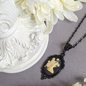 Woodland Fairy Pendant, Black Fae Jewelry