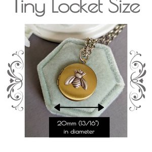 Tiny Bee Locket Necklace, Minimalist Keepsake Gift