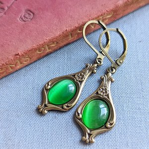 Victorian Earrings, Purple Earrings, Vintage Style Jewelry, Antique Replica, Regency Era, Gift For Her