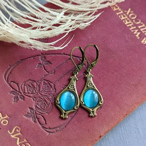 Victorian Earrings, Purple Earrings, Vintage Style Jewelry, Antique Replica, Regency Era, Gift For Her