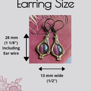 Victorian Earrings, Purple Earrings, Vintage Style Jewelry, Antique Replica, Regency Era, Gift For Her
