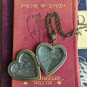 Large Heart Locket, Floral Locket Necklace, Bride Gift from Groom