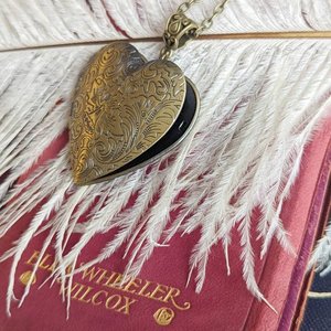 Large Heart Locket, Floral Locket Necklace, Bride Gift from Groom