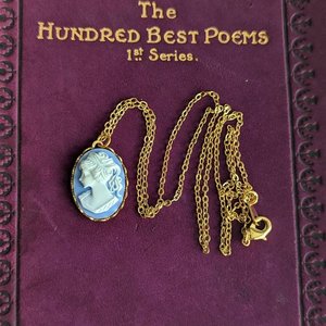 Gold Cameo Necklace, Vintage Inspired Jewelry, Gold Plated Minimalist Pendant
