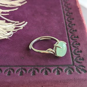 Aventurine Ring, 925 Sterling Silver Ring, Semiprecious Gemstone Jewelry, Green Stone, Adjustable Ring, Crystal Jewelry Gift For Her