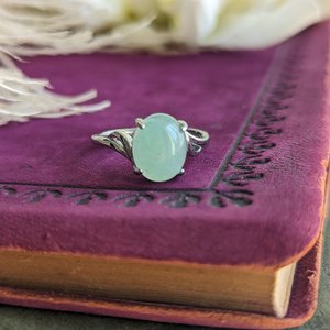 Aventurine Ring, 925 Sterling Silver Ring, Semiprecious Gemstone Jewelry, Green Stone, Adjustable Ring, Crystal Jewelry Gift For Her