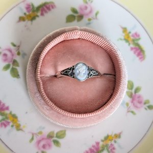 Sterling Silver Cameo Ring, Celtic Knot Jewelry, Adjustable Size