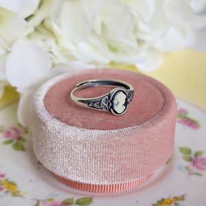 Sterling Silver Cameo Ring, Celtic Knot Jewelry, Adjustable Size