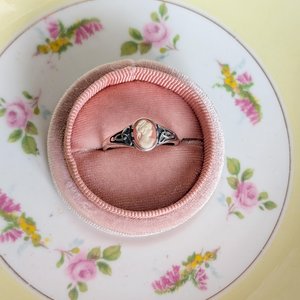 Sterling Silver Cameo Ring, Celtic Knot Jewelry, Adjustable Size