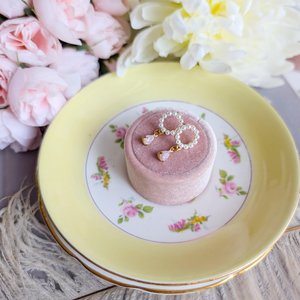 Pearl Halo Earrings: Pink Fire Opal Teardrop, Stainless Steel Posts, Vintage Style