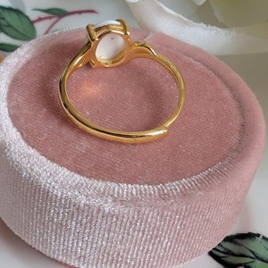 Blue Rose Ring in Gold Vermeil, Vintage Style Sterling Silver Jewelry Gift, Adjustable Size