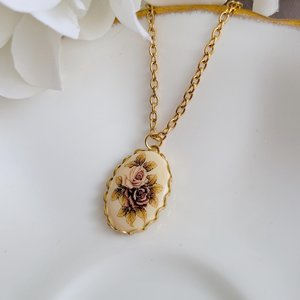 Regency Rose Necklace, Vintage Inspired, Historical Costume Jewelry
