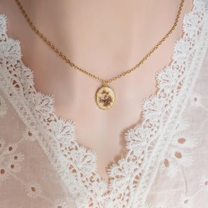 Regency Rose Necklace, Vintage Inspired, Historical Costume Jewelry