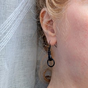 Black Victorian Hand Earrings, Gothic Vintage Inspired Jewelry
