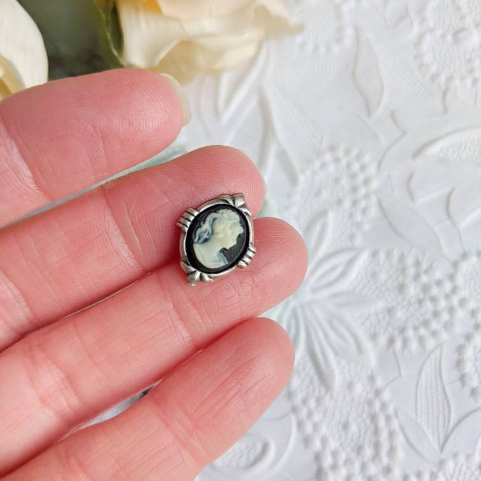 Art Deco Cameo Earrings: Vintage Style Stainless Steel Posts