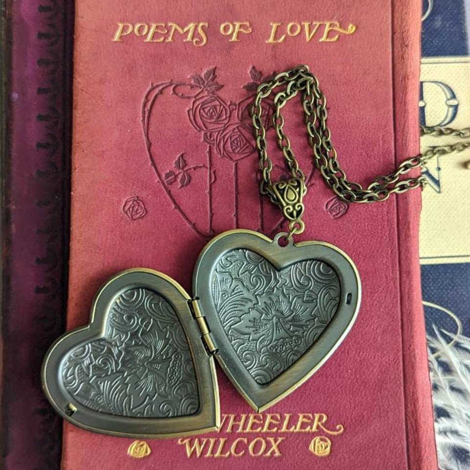 Large Heart Locket, Floral Locket Necklace, Bride Gift from Groom