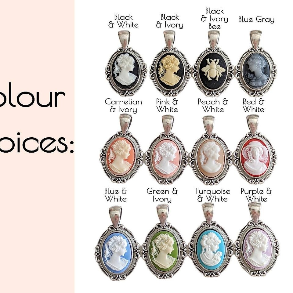 Oval Lady Cameo Pendant, Victorian Bridal Necklace, Vintage Style Jewelry, Unique Gift for Her