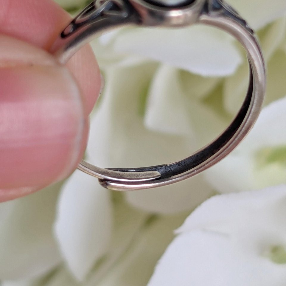 Sterling Silver Cameo Ring, Celtic Knot Jewelry, Adjustable Size