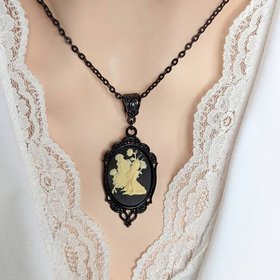 Woodland Fairy Pendant, Black Fae Jewelry