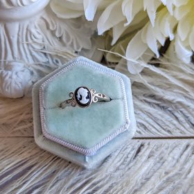 Cameo ring, Sterling Silver Adjustable ring, Antique Replica Jewelry, Special Birthday Gift for Her, Girlfriend Gift