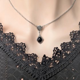 Art Deco Onyx Necklace – Vintage Style Gothic Jewelry